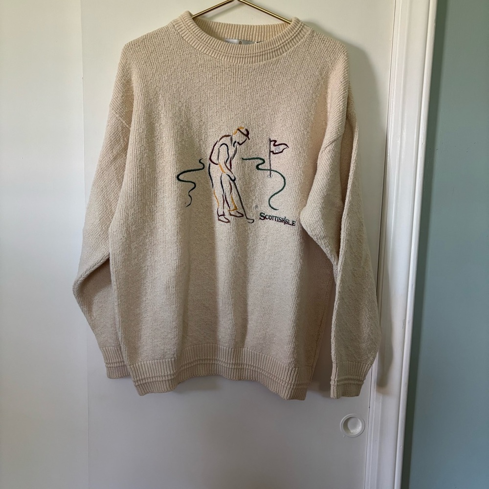Vintage Bill Blass Golf Cream Sweater